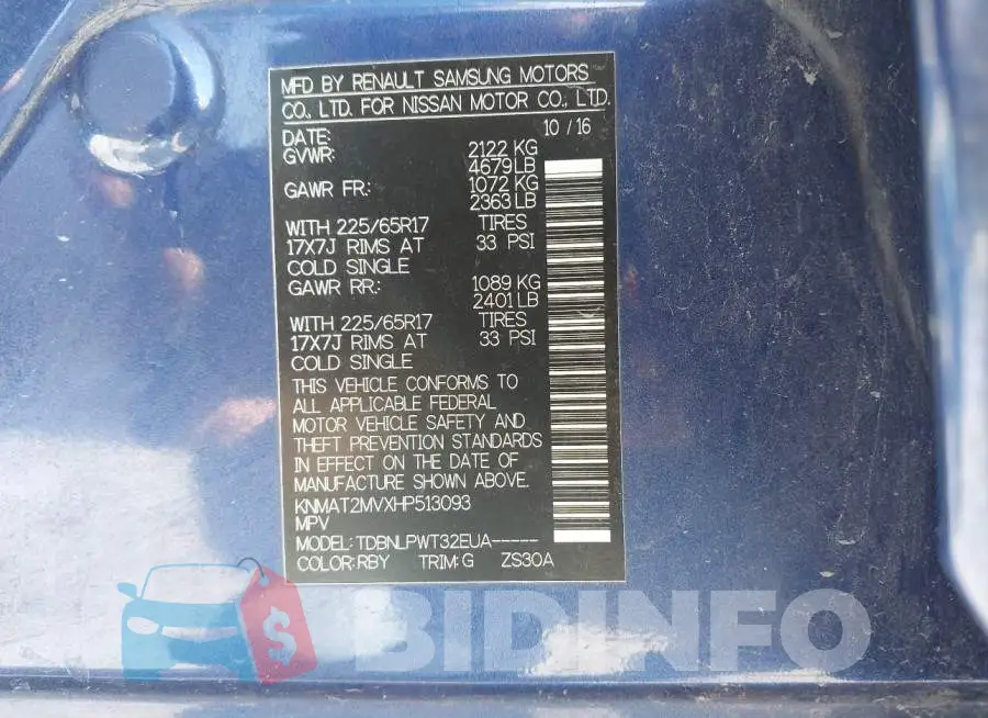 KNMAT2MVXHP513093 Photo# 9