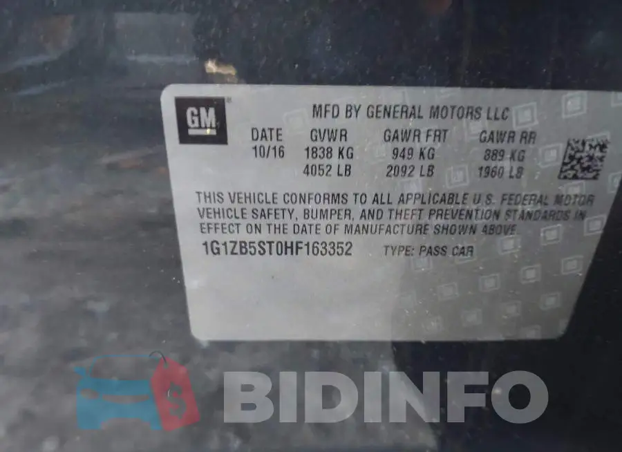 1G1ZB5ST0HF163352 Photo# 9