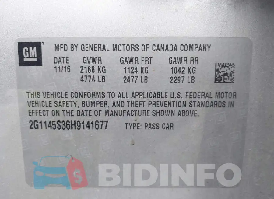 2G1145S36H9141677 Photo# 9
