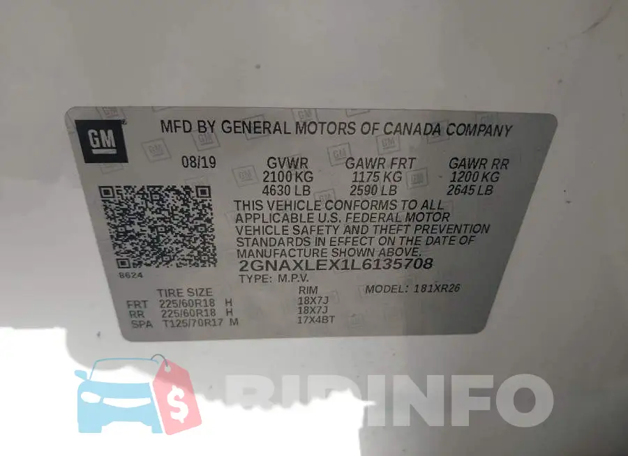 2GNAXLEX1L6135708 Photo# 9