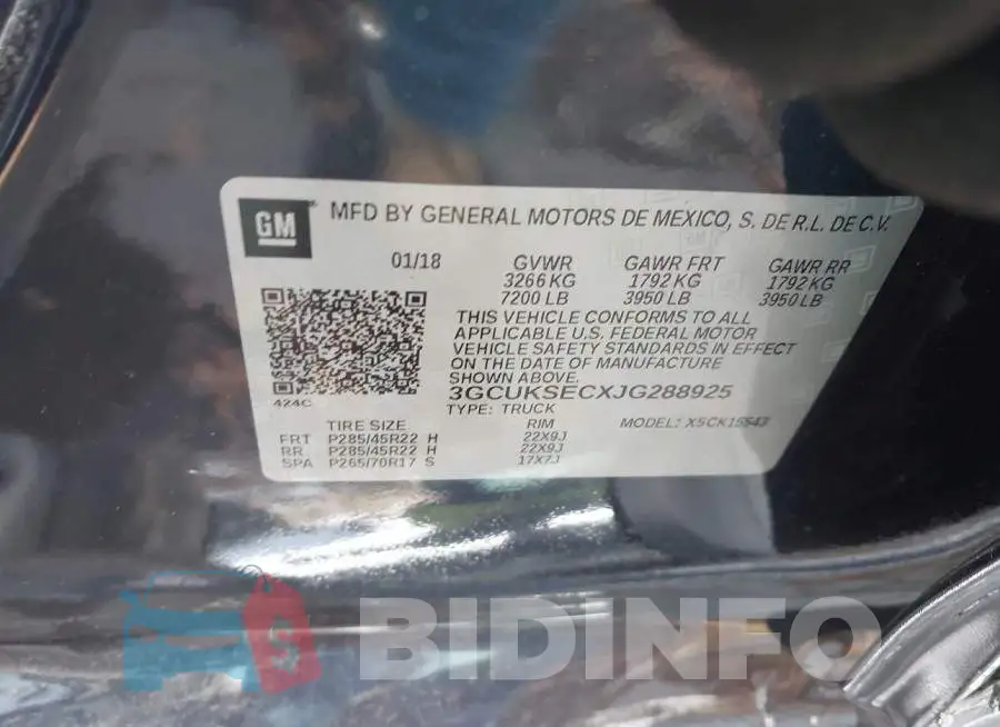3GCUKSECXJG288925 Photo# 9