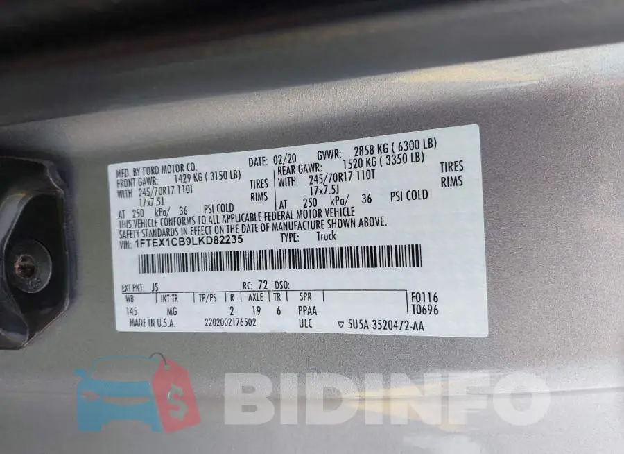 1FTEX1CB9LKD82235 Photo# 9
