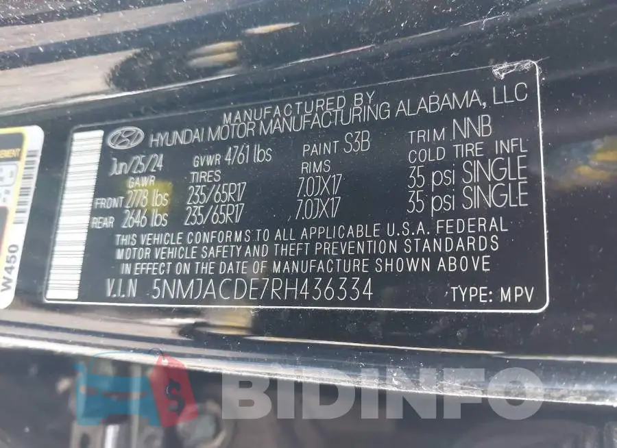 5NMJACDE7RH436334 Photo# 9