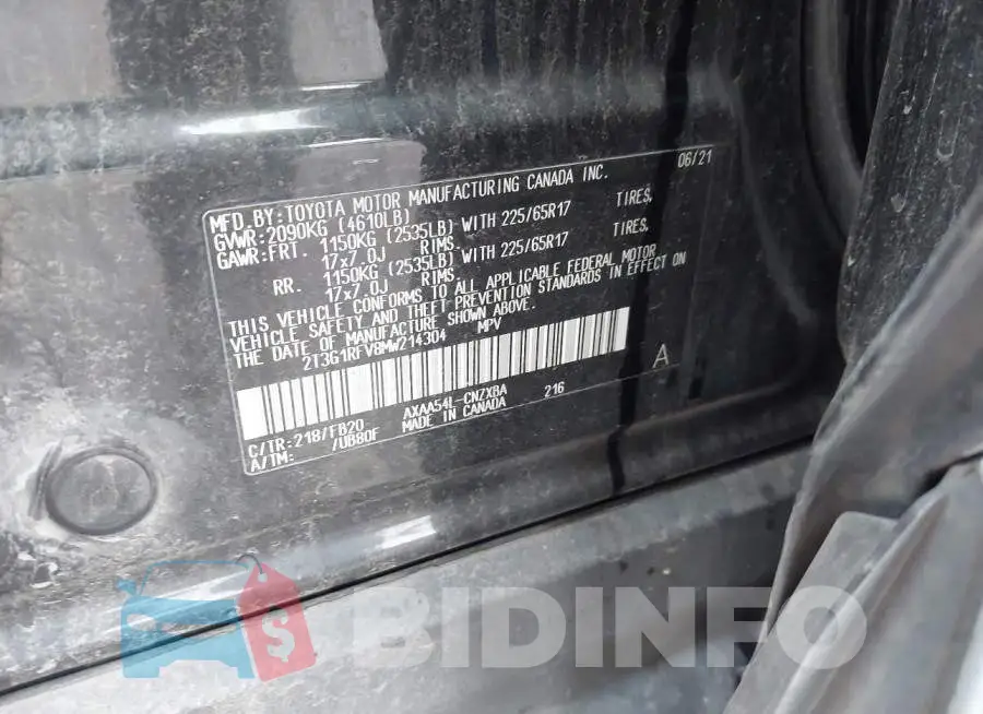 2T3G1RFV8MW214304 Photo# 9
