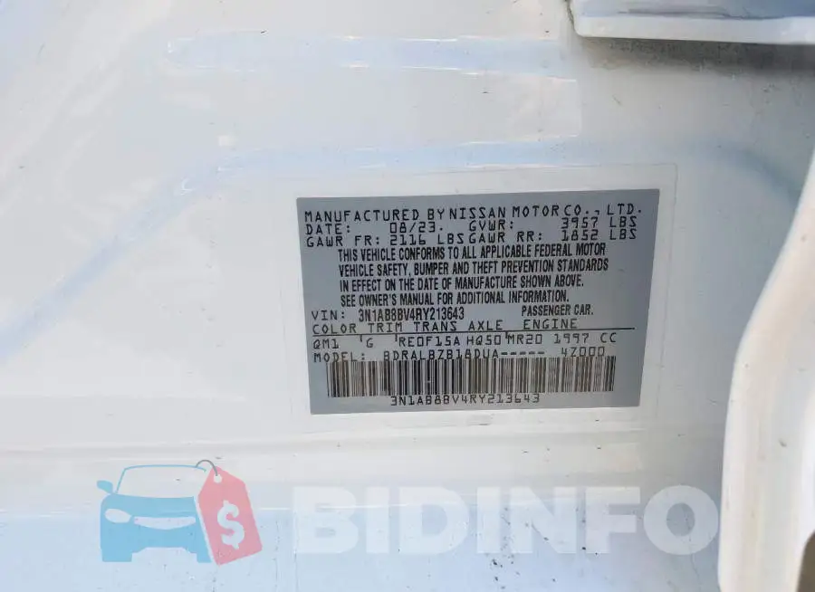 3N1AB8BV4RY213643 Photo# 9
