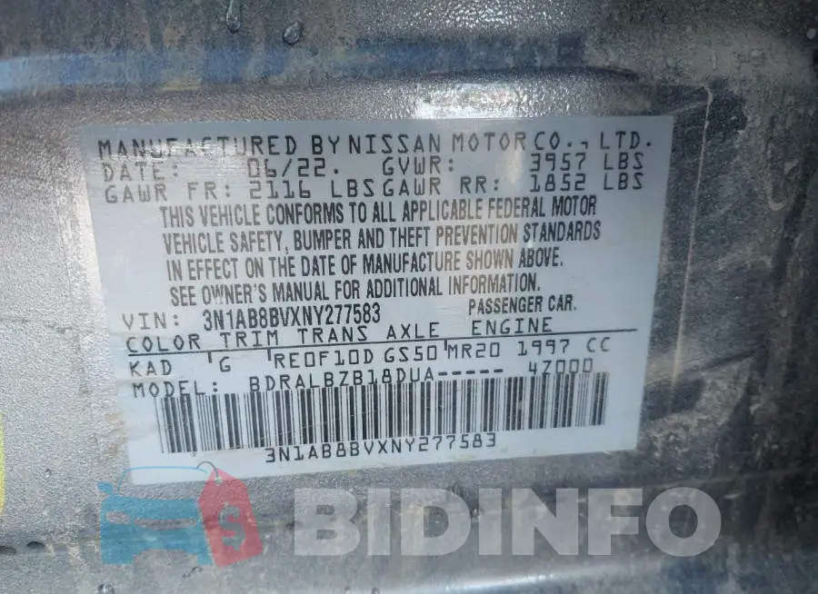 3N1AB8BVXNY277583 Photo# 9