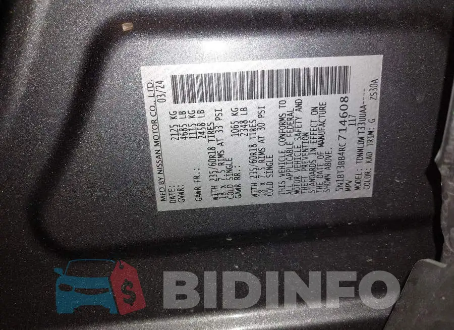 5N1BT3BB4RC714608 Photo# 9