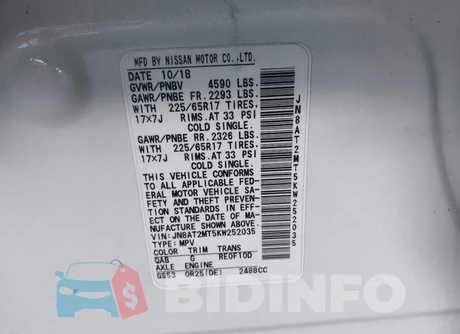 JN8AT2MT5KW252035 Photo# 9