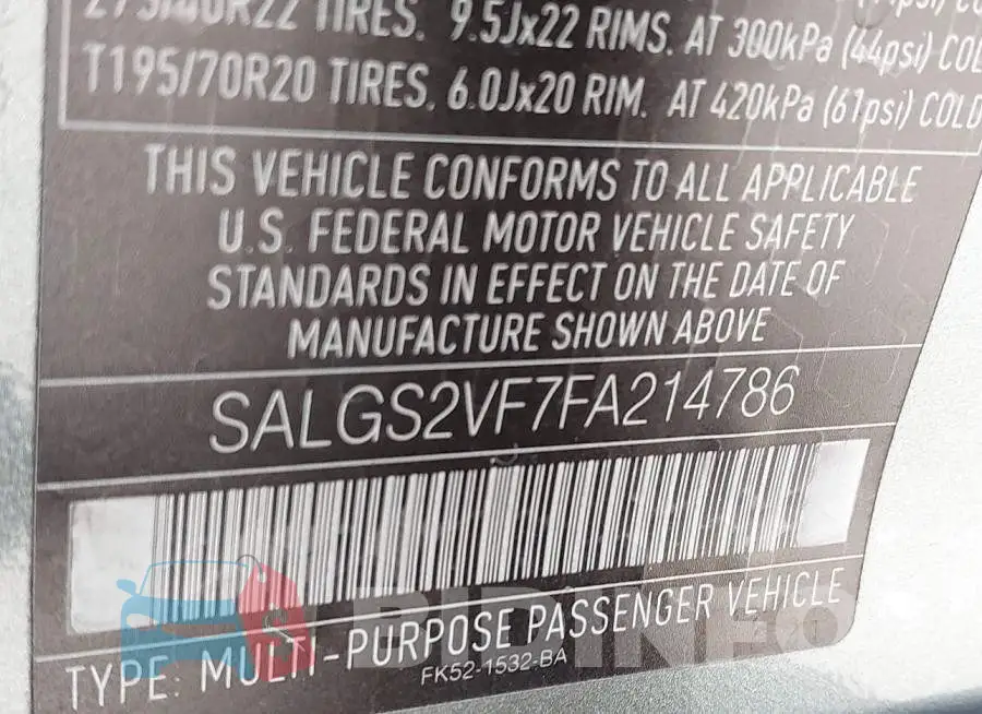 SALGS2VF7FA214786 Photo# 9