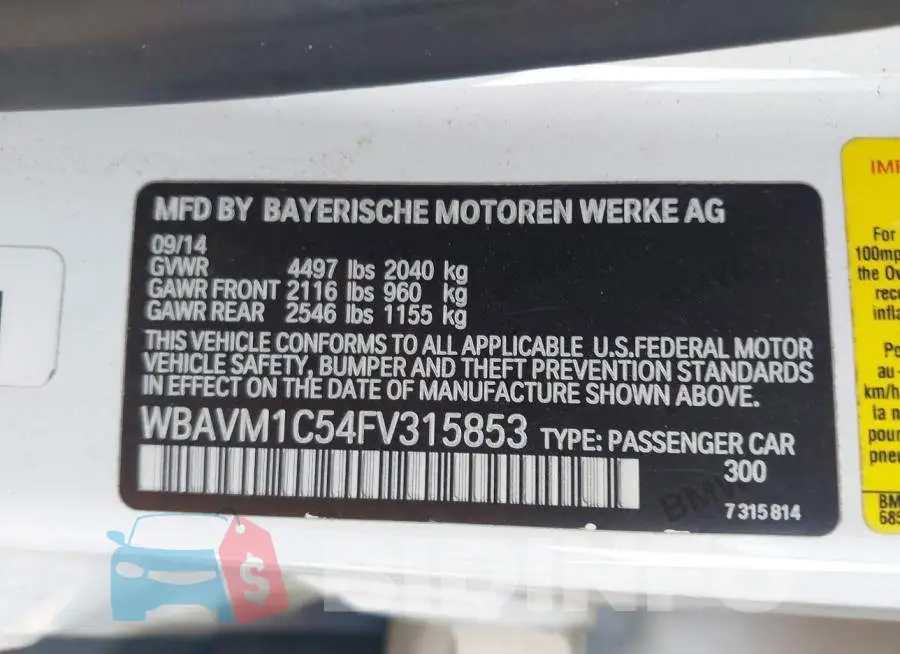 WBAVM1C54FV315853 Photo# 9