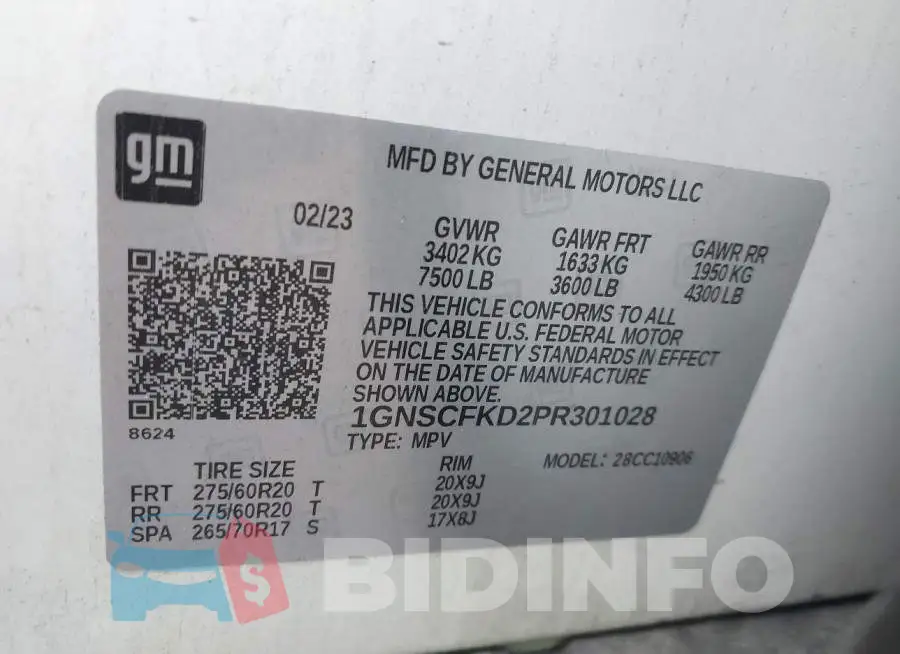 1GNSCFKD2PR301028 Photo# 9