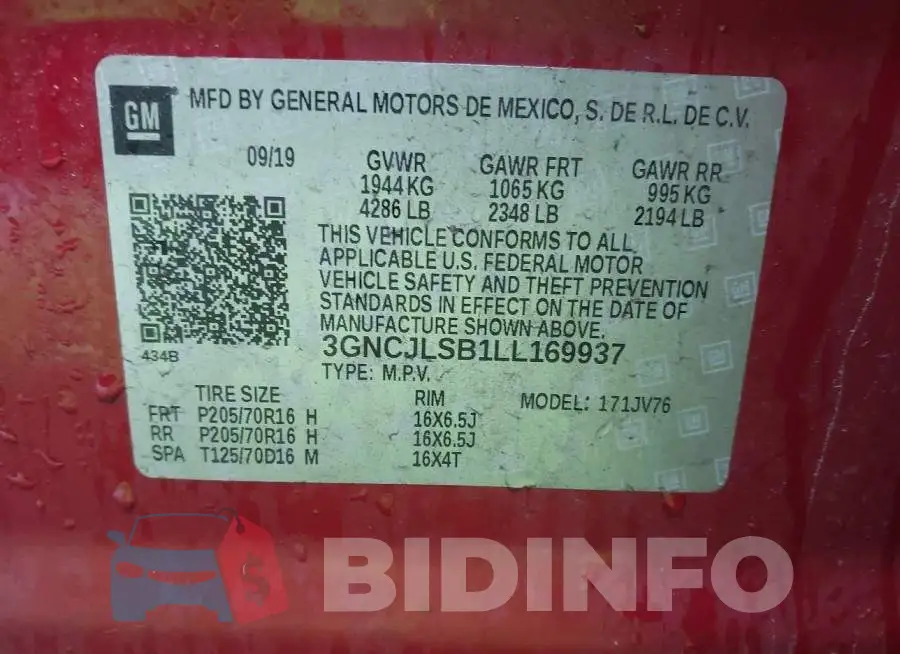 3GNCJLSB1LL169937 Photo# 9