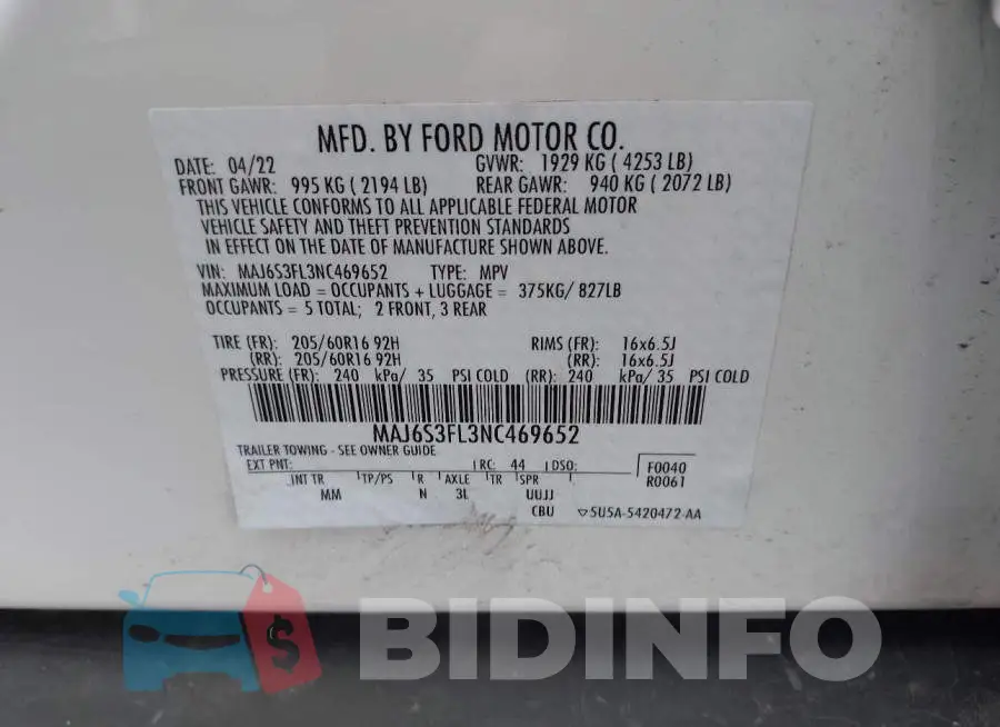 MAJ6S3FL3NC469652 Photo# 9