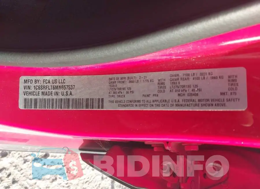 1C6SRFLT6MN657537 Photo# 9