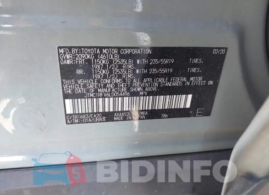 JTMC1RFV6LD054496 Photo# 9