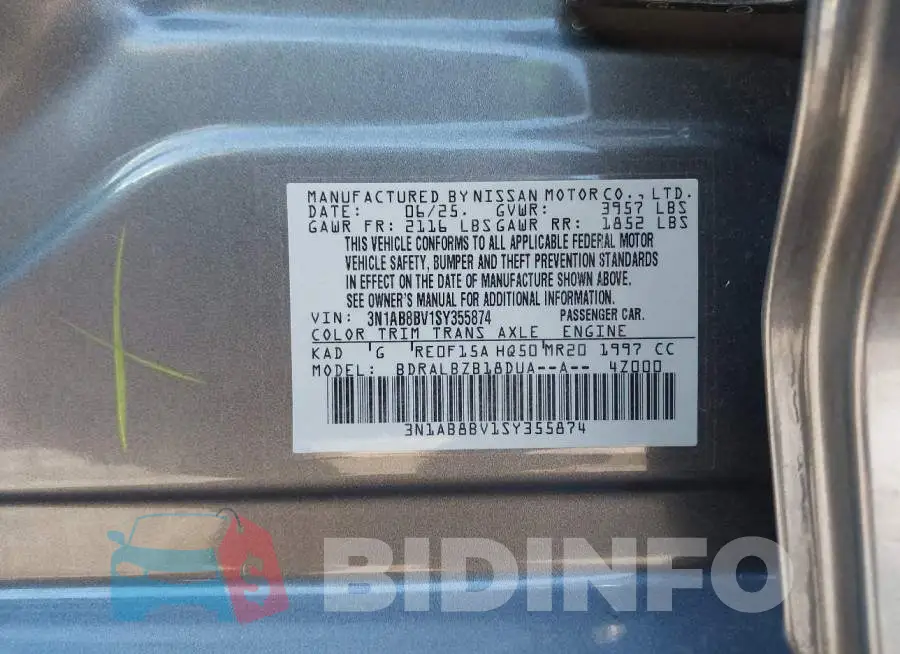 3N1AB8BV1SY355874 Photo# 9