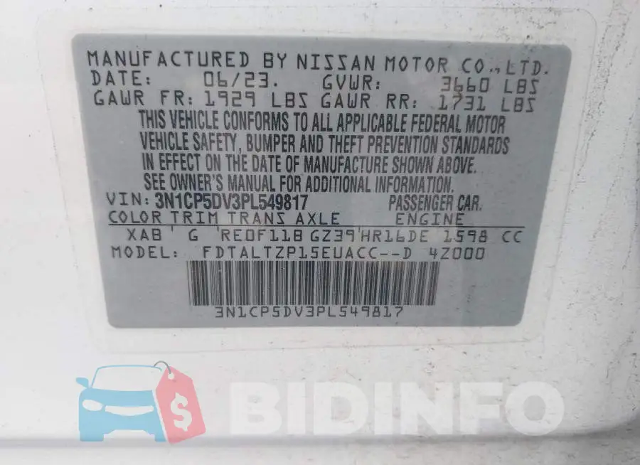 3N1CP5DV3PL549817 Photo# 9
