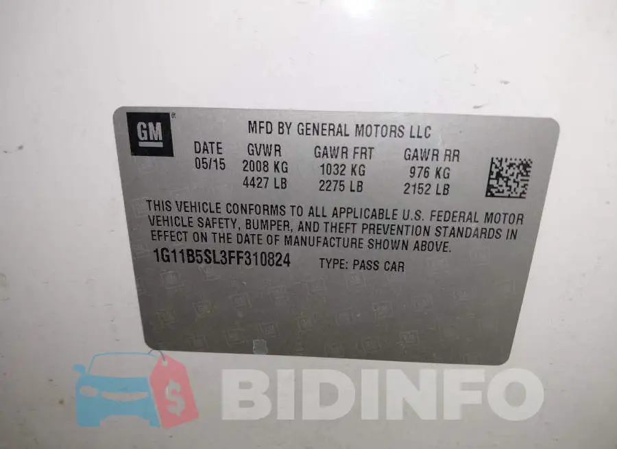 1G11B5SL3FF310824 Photo# 9