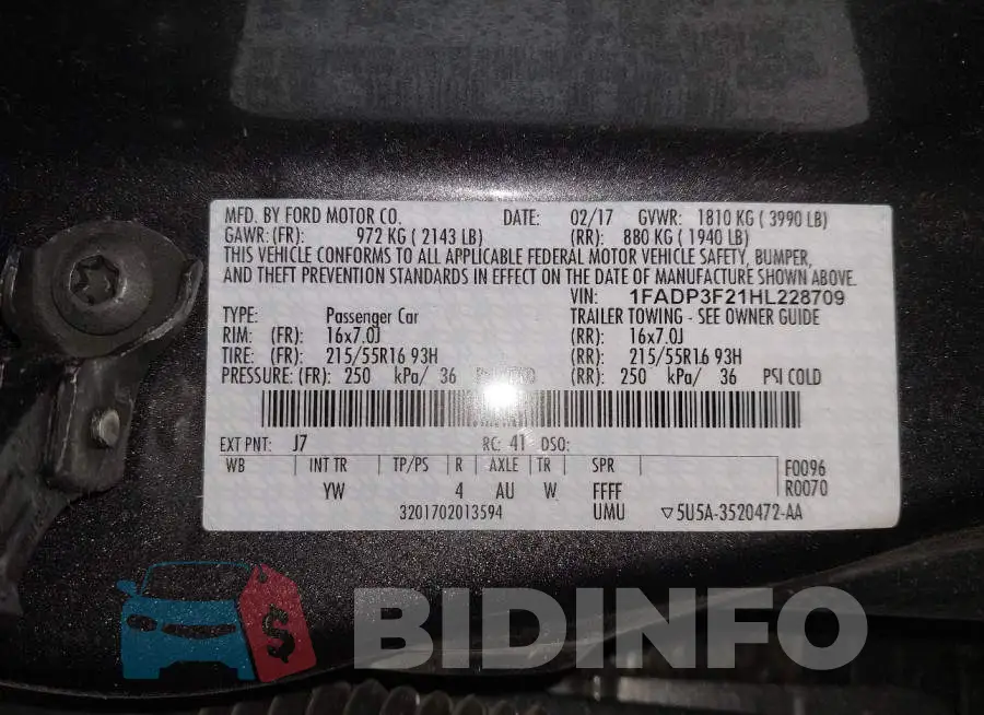 1FADP3F21HL228709 Photo# 9