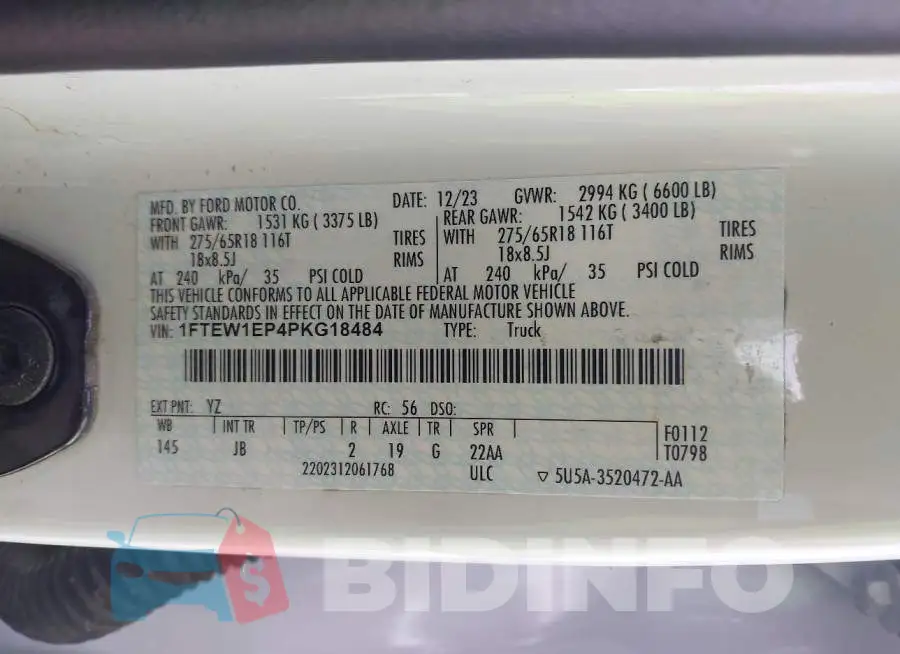 1FTEW1EP4PKG18484 Photo# 9