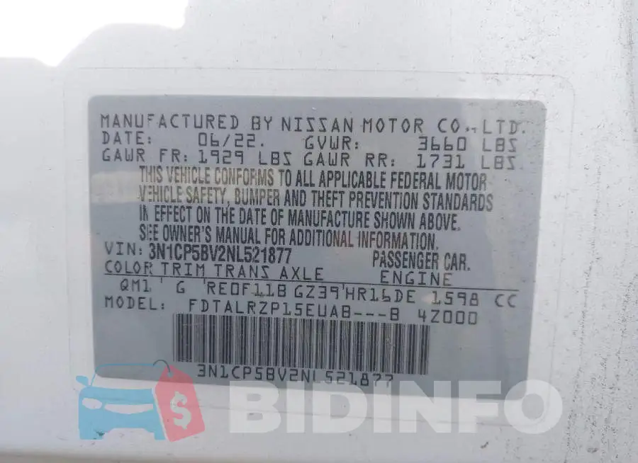 3N1CP5BV2NL521877 Photo# 9