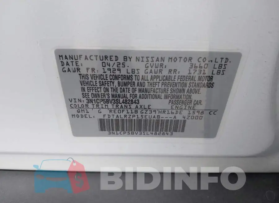 3N1CP5BV3SL482843 Photo# 9