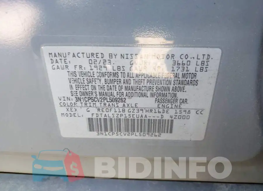 3N1CP5CV2PL509262 Photo# 9