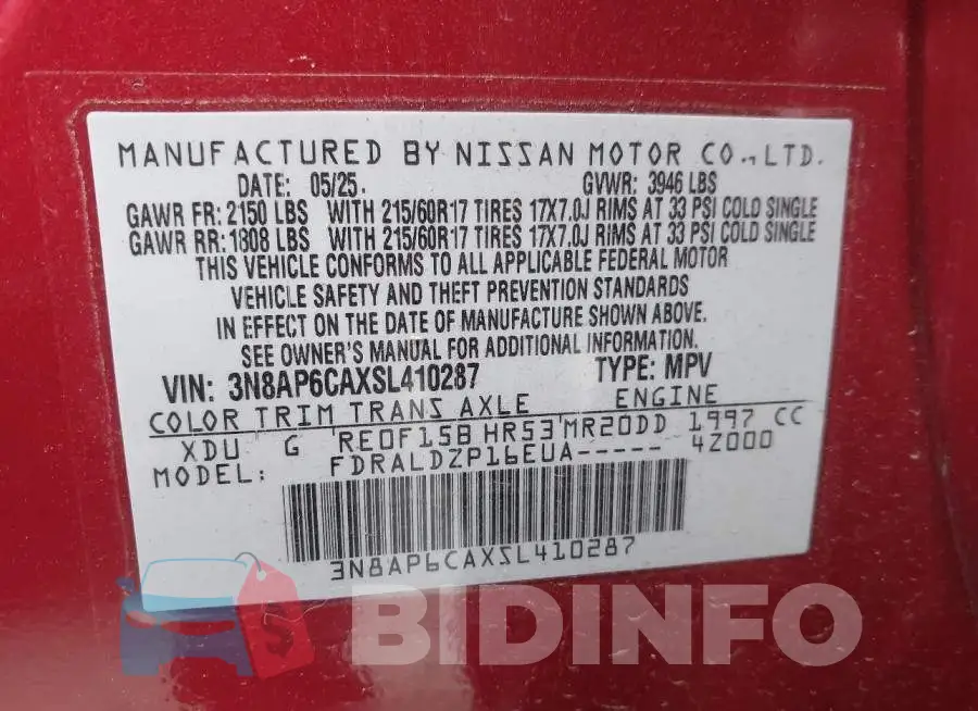 3N8AP6CAXSL410287 Photo# 9