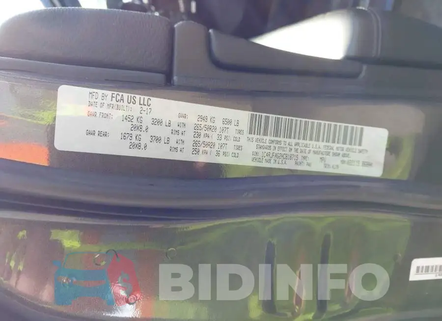 1C4RJFAG2HC818715 Photo# 9