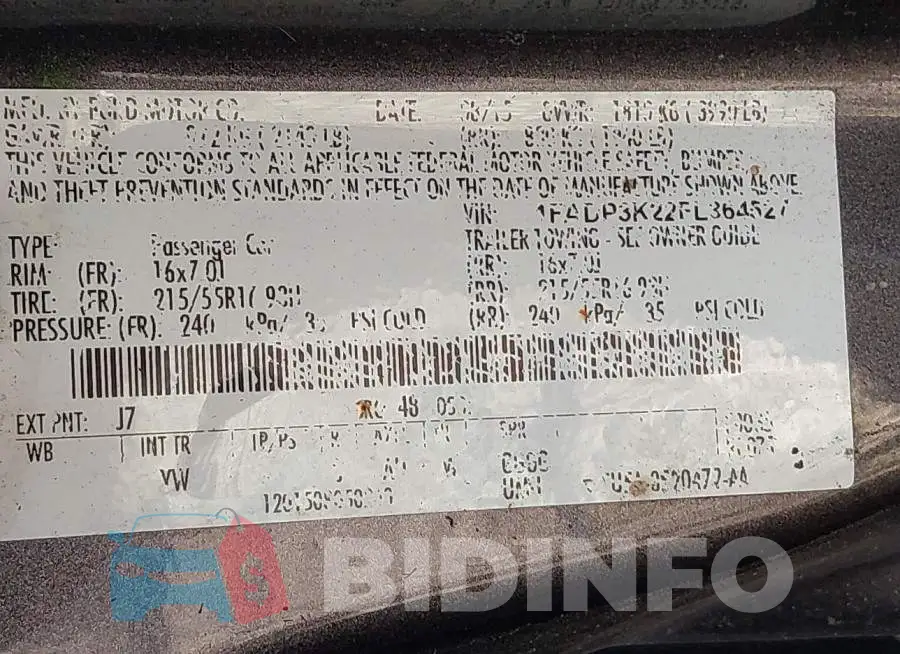 1FADP3K22FL364527 Photo# 9