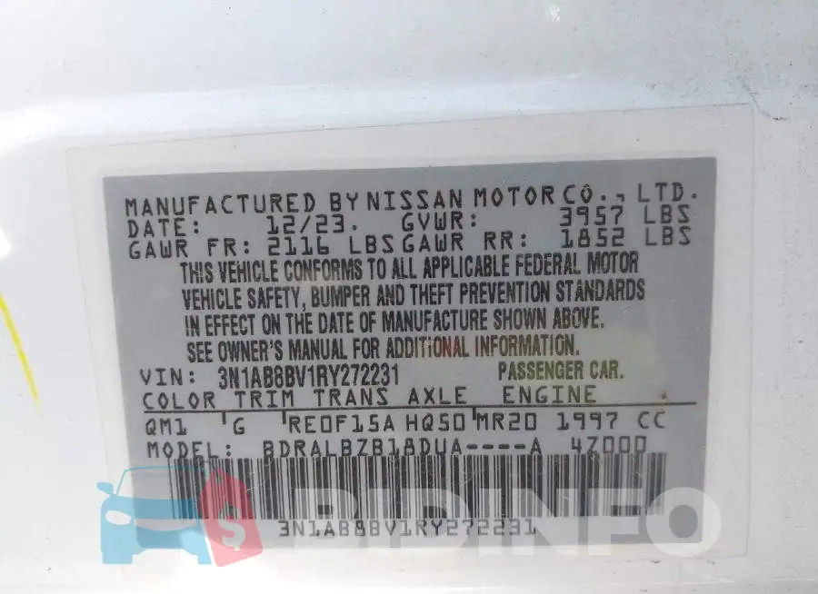 3N1AB8BV1RY272231 Photo# 9