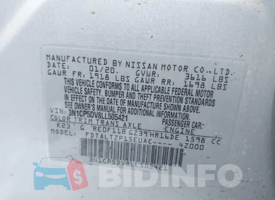 3N1CP5DV8LL505421 Photo# 7