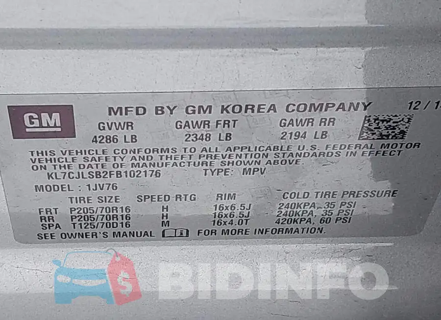 KL7CJLSB2FB102176 Photo# 9