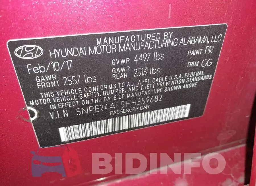5NPE24AF5HH559682 Photo# 9