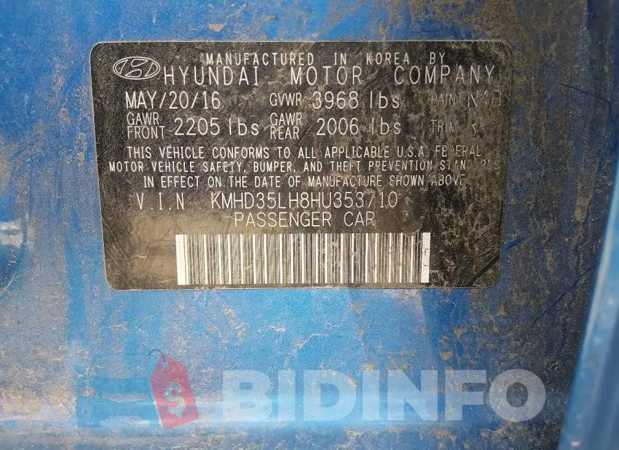 KMHD35LH8HU353710 Photo# 9
