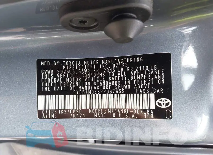 5YFB4MDE5PP067655 Photo# 9