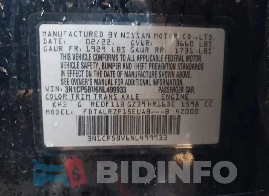 3N1CP5BV6NL499933 Photo# 9