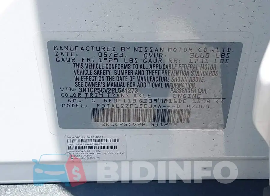 3N1CP5CV2PL541273 Photo# 9