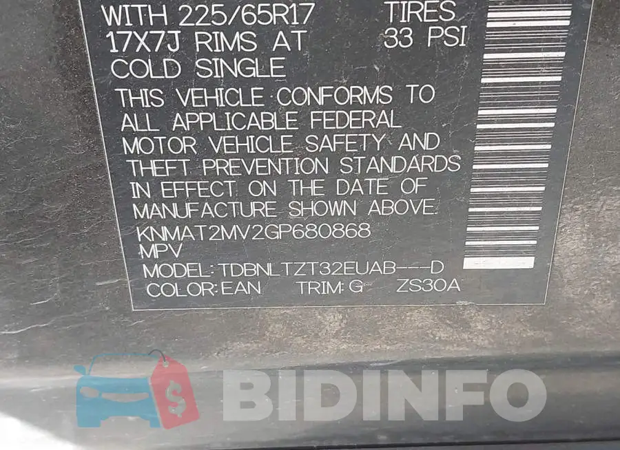 KNMAT2MV2GP680868 Photo# 9