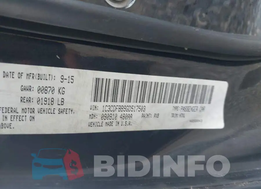 1C3CDFBB9GD517503 Photo# 9