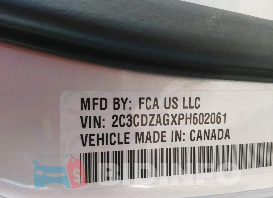 2C3CDZAGXPH602061 Photo# 9