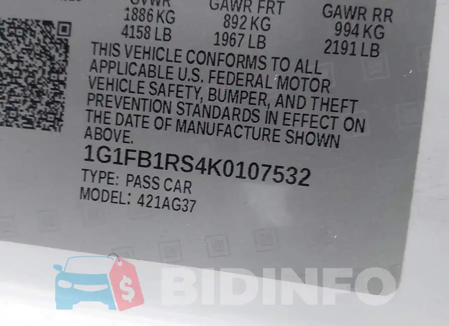 1G1FB1RS4K0107532 Photo# 9