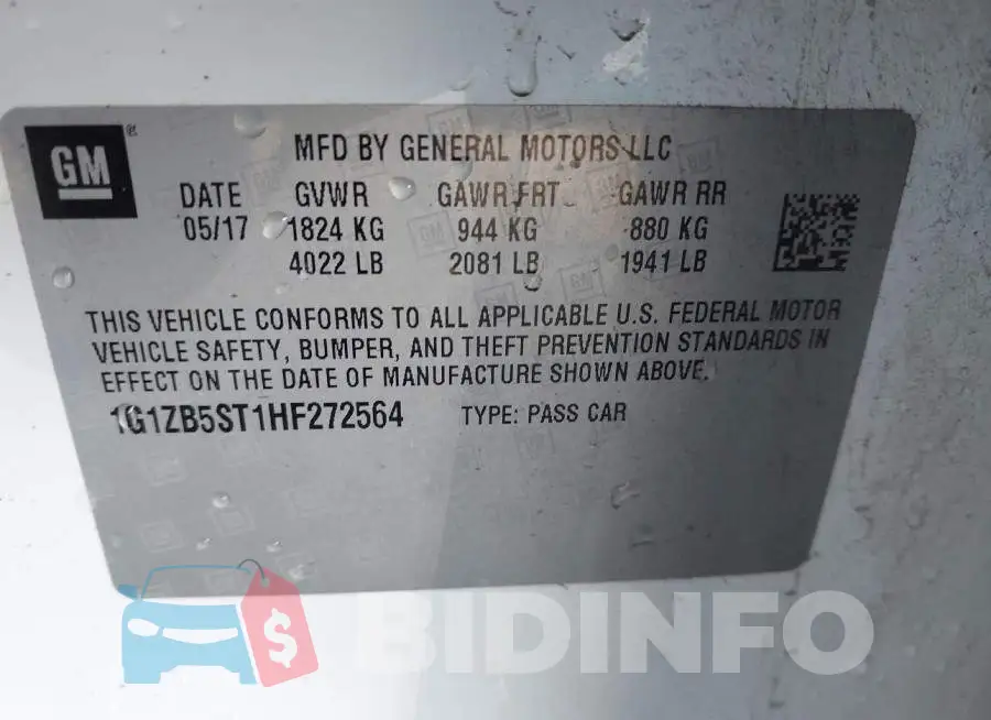 1G1ZB5ST1HF272564 Photo# 9