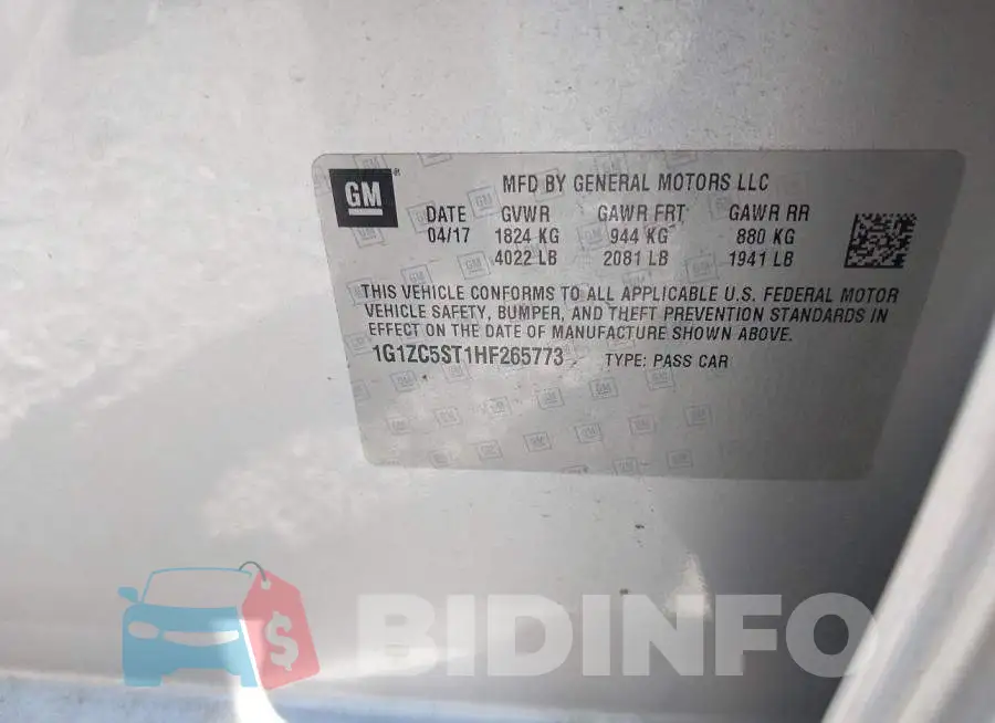 1G1ZC5ST1HF265773 Photo# 9
