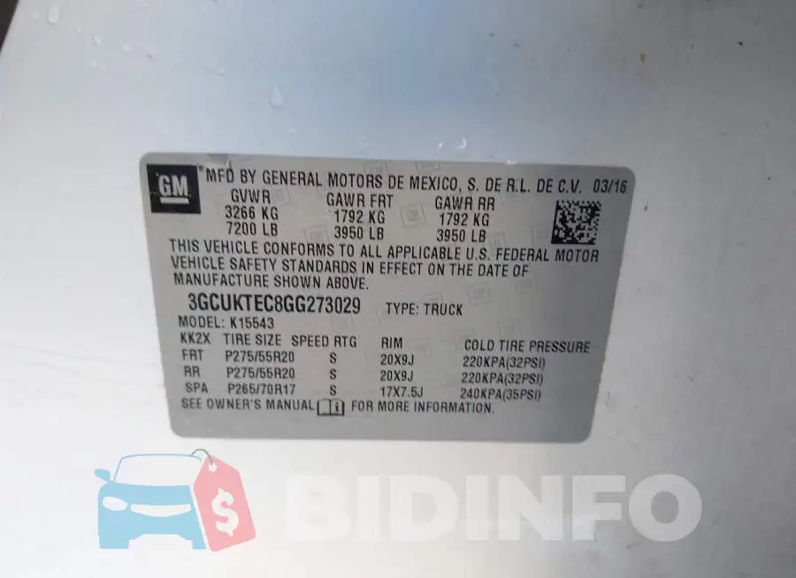 3GCUKTEC8GG273029 Photo# 9