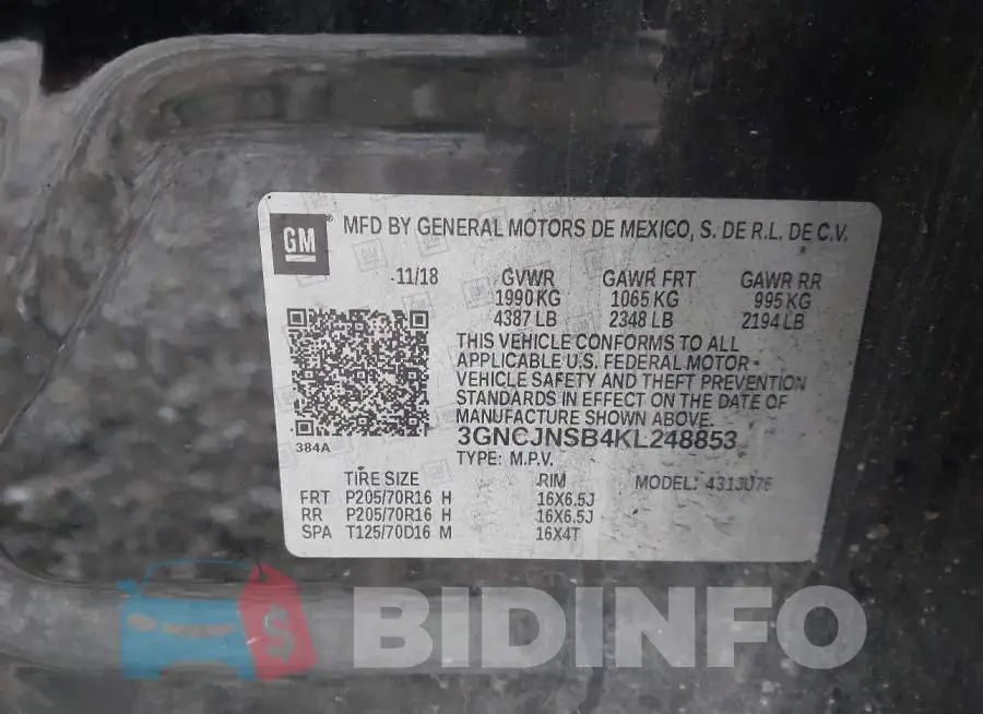 3GNCJNSB4KL248853 Photo# 9