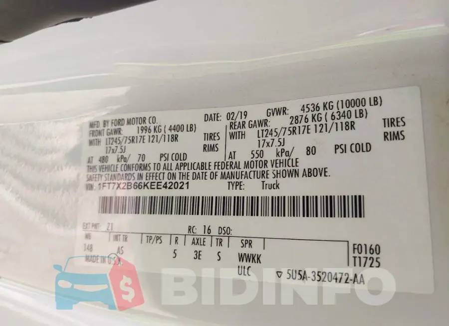 1FT7X2B66KEE42021 Photo# 9
