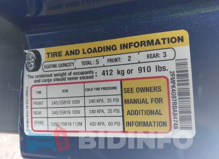 2FMPK4G97RBA84748 Photo# 9