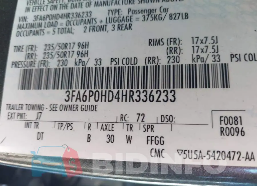 3FA6P0HD4HR336233 Photo# 9