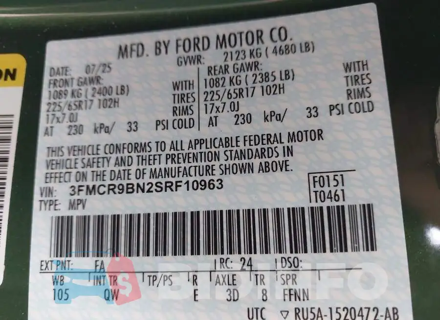 3FMCR9BN2SRF10963 Photo# 9